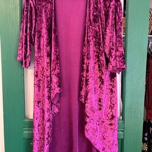 LuLaRoe Rich Purple Velvet Cardigan